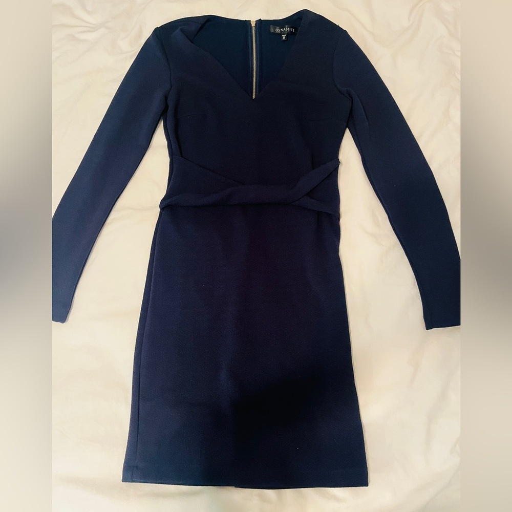 Elegant Navy Blue Bodycon Dress